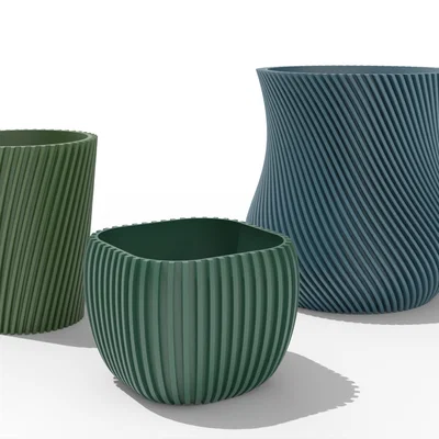 Bộ sưu tập chậu trồng cây Parametric thiết kế hiện đại in 3D