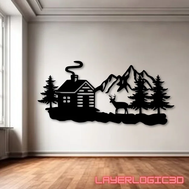 Mô hình trang trí tường Cabin in the Woods in 3D - Image 1