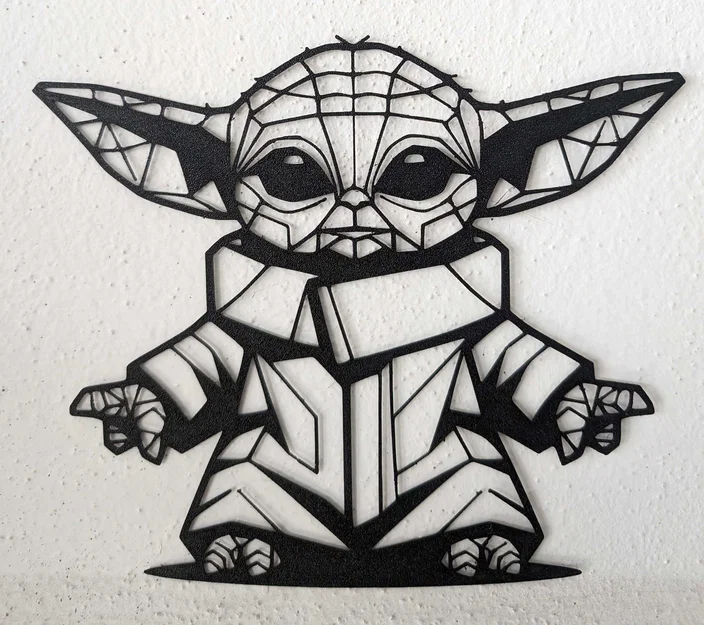 Mô hình trang trí treo tường 3D Baby Yoda Grogu phong cách Low Poly - Image 1