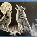 Bầy sói tru dưới trăng – Hueforge – Filament Painting - Thumbnail 2