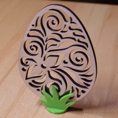 Trứng phục sinh nghệ thuật kèm chân đế trang trí 3D