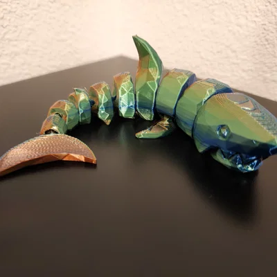 Cá mập khớp nối phong cách Low Poly
