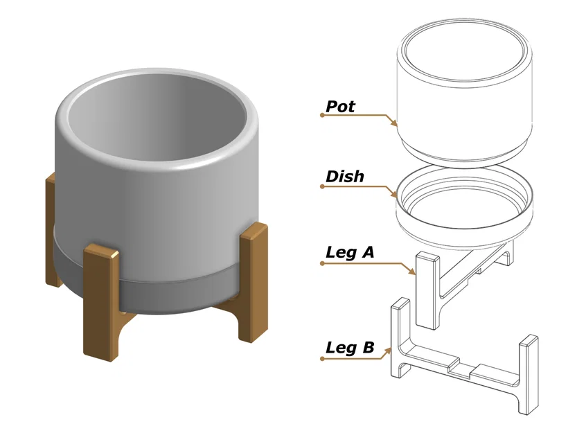 Chậu Sen Đá phong cách Mid Century - Nhỏ ⌀6cm - Image 3