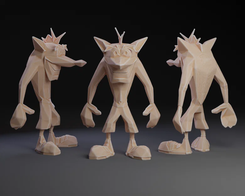 Mô hình 3D Crash Bandicoot phong cách low-poly cực chất - Image 1