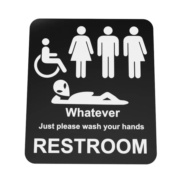 Biển báo nhà vệ sinh 3D độc đáo: Whatever, Just Please Wash Your Hands - Image 1