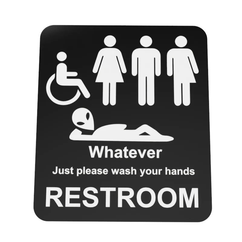 Biển báo nhà vệ sinh 3D độc đáo: Whatever, Just Please Wash Your Hands
