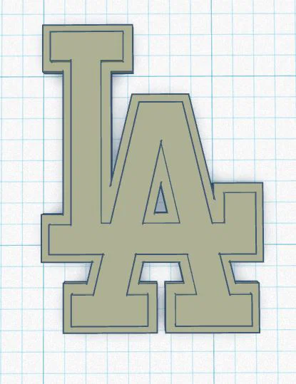 Mô hình logo Dodgers (Los Angeles) - File in 3D nhỏ gọn, sắc nét - Image 1