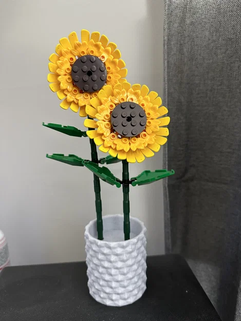 Chậu Cắm Hoa Lego Sunflower - Mẫu In 3D Trang Trí Độc Đáo - Image 1