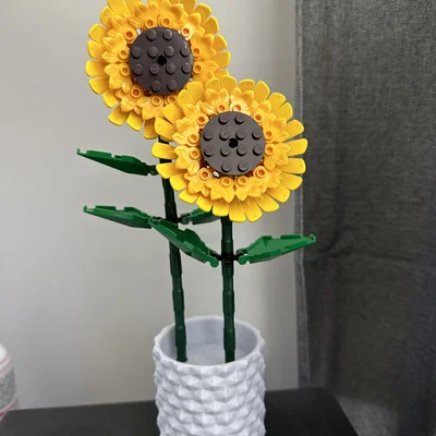 Chậu Cắm Hoa Lego Sunflower - Mẫu In 3D Trang Trí Độc Đáo