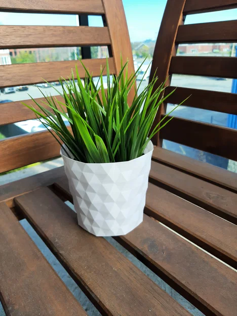 Chậu cây 3D Flowerpot Vase 01 họa tiết hình lục giác hiện đại - Image 1