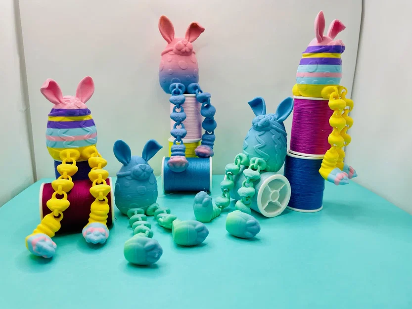 Mô hình Trứng Phục sinh Bunny có khớp nối (Easter Bunny Egg) in 3D - Image 1
