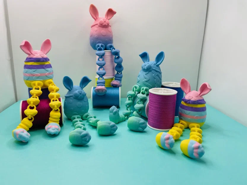 Mô hình Trứng Phục sinh Bunny có khớp nối (Easter Bunny Egg) in 3D - Image 2