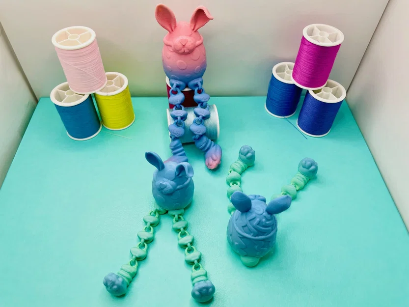 Mô hình Trứng Phục sinh Bunny có khớp nối (Easter Bunny Egg) in 3D - Image 3