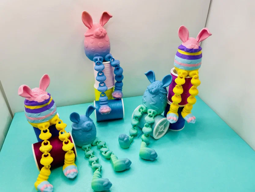 Mô hình Trứng Phục sinh Bunny có khớp nối (Easter Bunny Egg) in 3D - Image 4