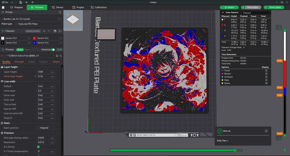 Luffy One Piece - HueForge - Image 2
