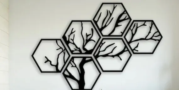 Mẫu trang trí tường Tree Wall lục giác in 3D đẹp mắt - Image 1