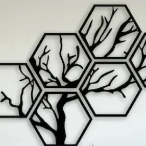 Mẫu trang trí tường Tree Wall lục giác in 3D đẹp mắt
