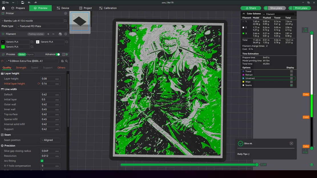 Zoro One Piece - HueForge - Image 2
