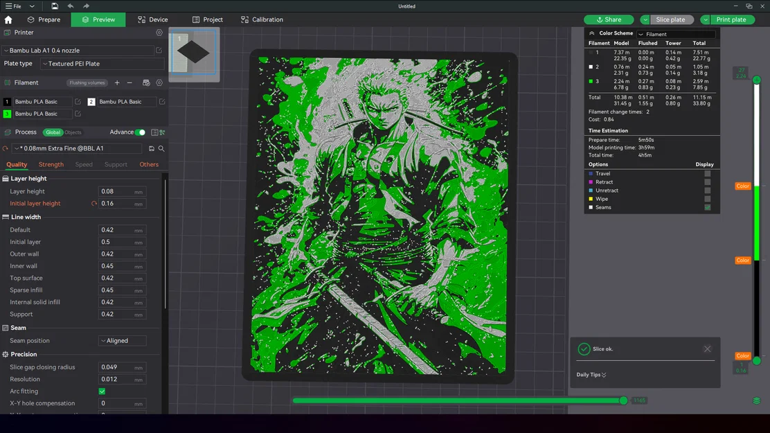 Zoro One Piece - HueForge - Image 3