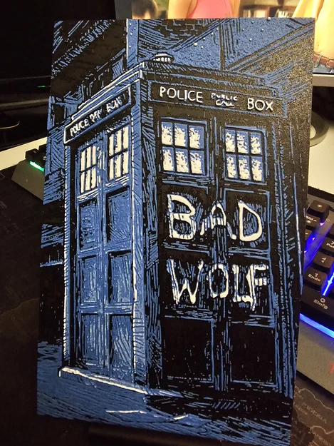 Mô hình tranh in 3D Tardis Doctor Who - Nghệ thuật HueForge độc đáo - Image 1