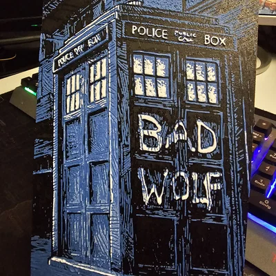 Mô hình tranh in 3D Tardis Doctor Who - Nghệ thuật HueForge độc đáo