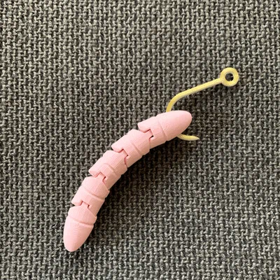 Móc khóa chú sâu cử động linh hoạt (Articulating Worm Keychain) in 3D