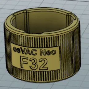 Đầu nối cái osVAC neo F32 (kèm tệp STEP & Fusion 360)