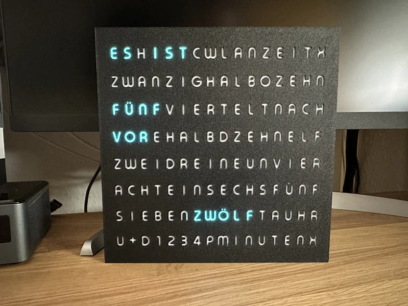 WordClock 16x8 LED matrix (2023-V3) - Đồng hồ chữ ma trận LED - Image 1