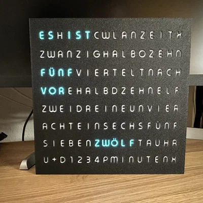 WordClock 16x8 LED matrix (2023-V3) - Đồng hồ chữ ma trận LED