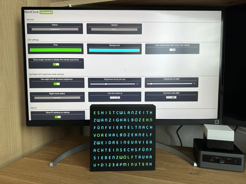 WordClock 16x8 LED matrix (2023-V3) - Đồng hồ chữ ma trận LED - Image 2