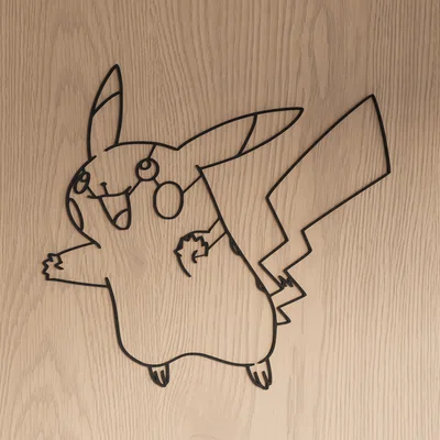 Tranh treo tường Pikachu phong cách tối giản (Pikachu Wall Art)