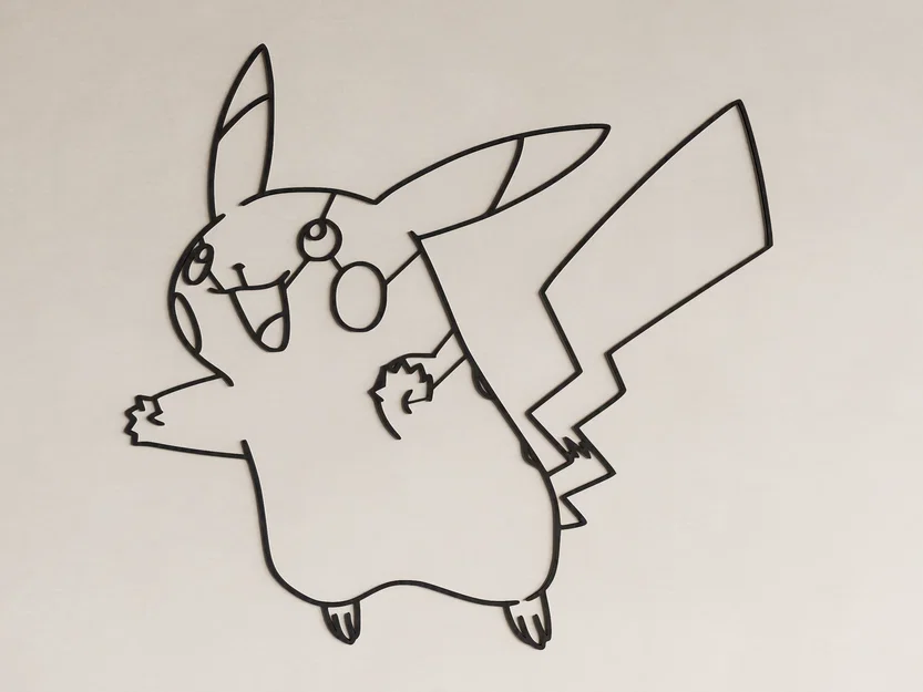 Tranh treo tường Pikachu phong cách tối giản (Pikachu Wall Art) - Image 2