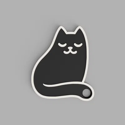 Móc khóa mèo cute 3D: Thiết kế 2 màu xinh xắn dễ in