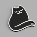 Móc khóa mèo cute 3D: Thiết kế 2 màu xinh xắn dễ in - Thumbnail 2