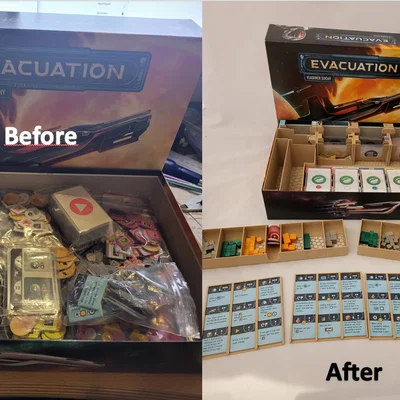 Insert/Organizer cho boardgame Evacuation