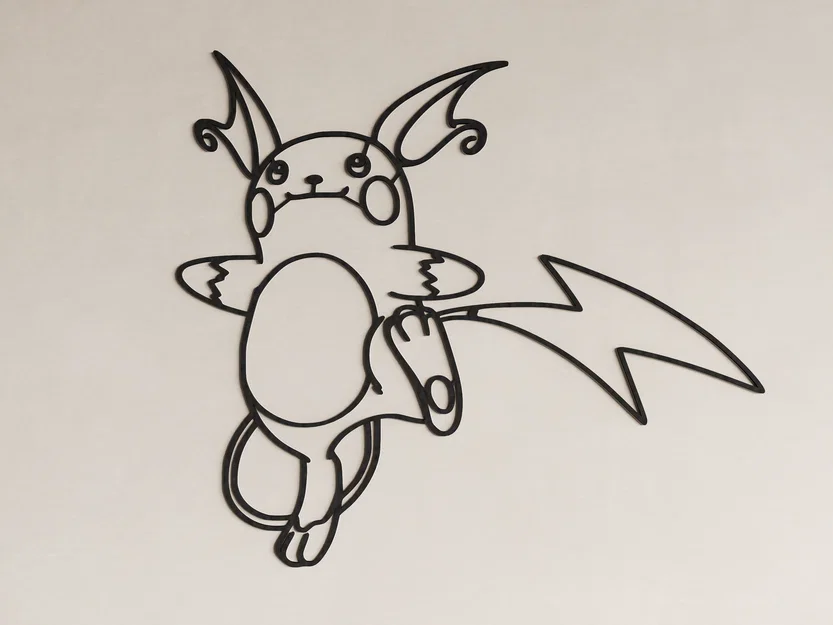 Tranh treo tường 3D Raichu - Đồ trang trí Pokemon cực chất - Image 1