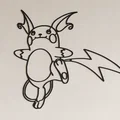 Tranh treo tường 3D Raichu - Đồ trang trí Pokemon cực chất - Thumbnail 1