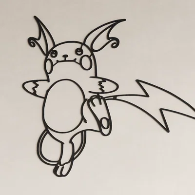 Tranh treo tường 3D Raichu - Đồ trang trí Pokemon cực chất