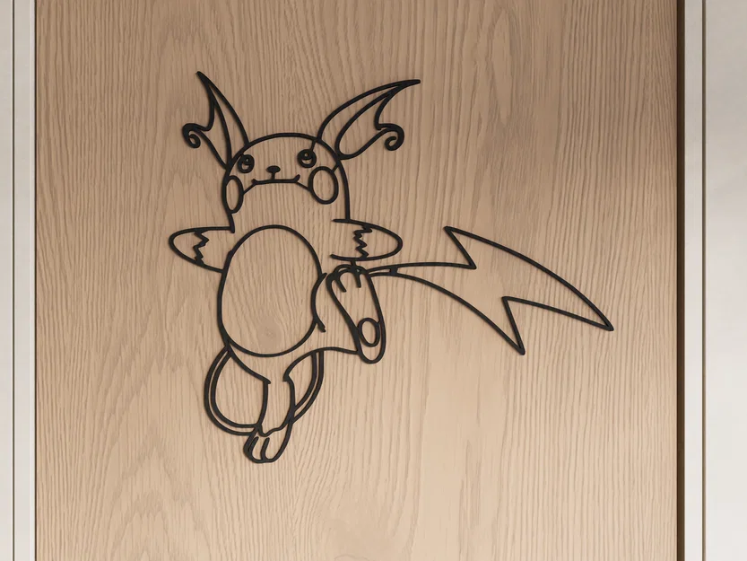 Tranh treo tường 3D Raichu - Đồ trang trí Pokemon cực chất - Image 2