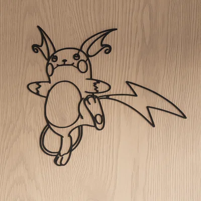 Tranh treo tường 3D Raichu - Đồ trang trí Pokemon cực chất