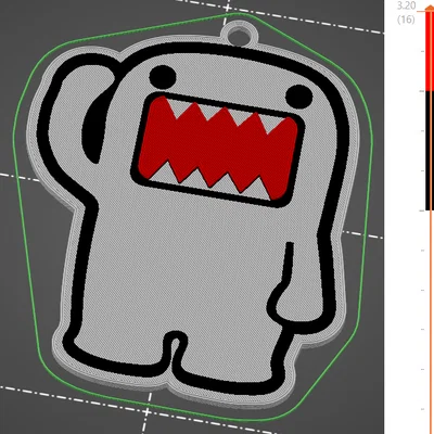 Móc khóa mô hình Domo JDM - Phụ kiện trang trí in 3D cực chất