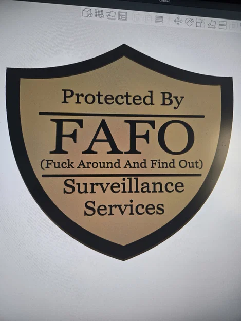 Bảng hiệu cảnh báo hài hước Protected By FAFO (in 3D) - Image 3