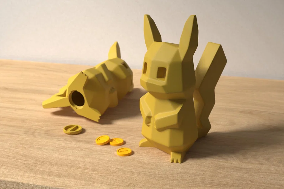 Heo đất Pikachu low-poly (in 3D) - Image 1