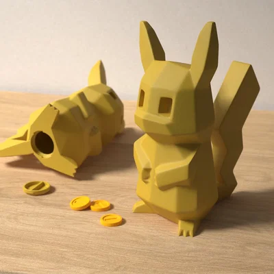 Heo đất Pikachu low-poly (in 3D)