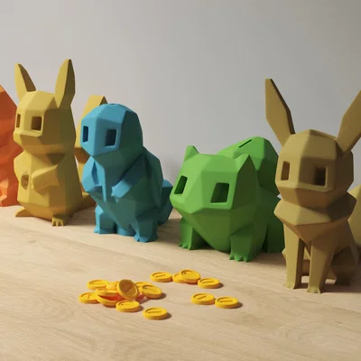 Heo đất Pikachu low-poly (in 3D)