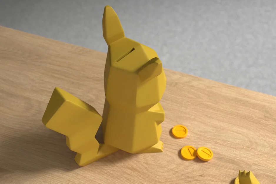 Heo đất Pikachu low-poly (in 3D) - Image 4