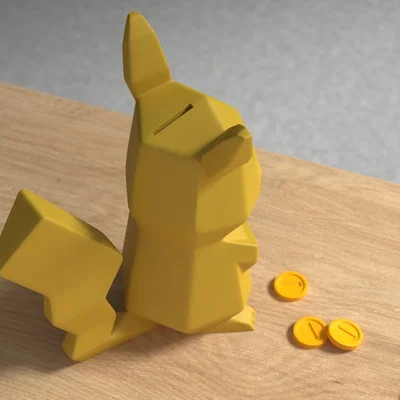 Heo đất Pikachu low-poly (in 3D)