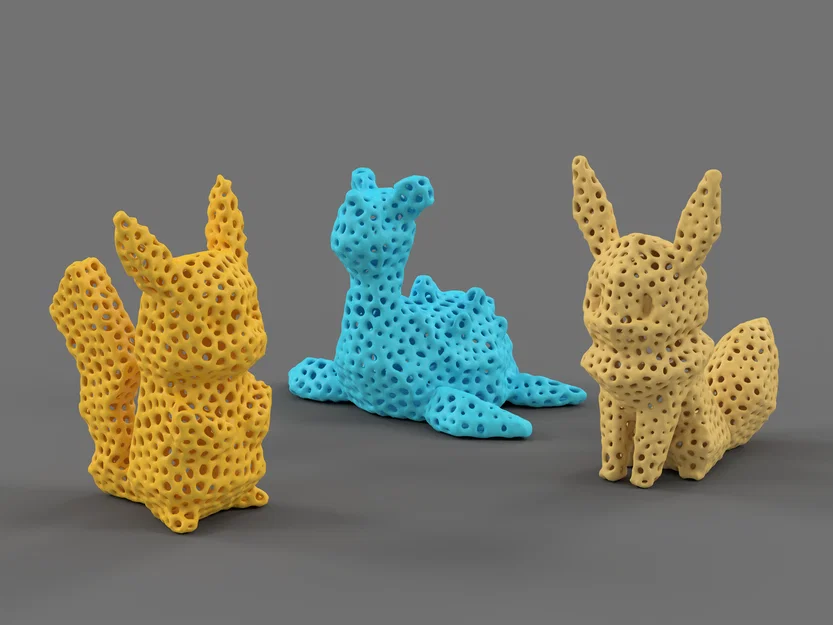 Voronoi Pokemon Vol. 2 – Bộ mô hình Pikachu, Eevee & Lapras - Image 1