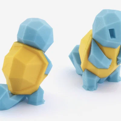 Low-Poly Squirtle - phiên bản Multi & Dual Extrusion