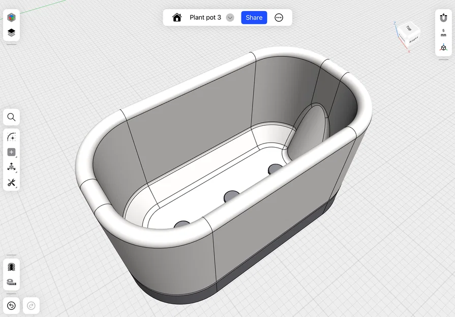 Chậu Cây Dáng Oblong (Oblong Plant Pot) - Image 4